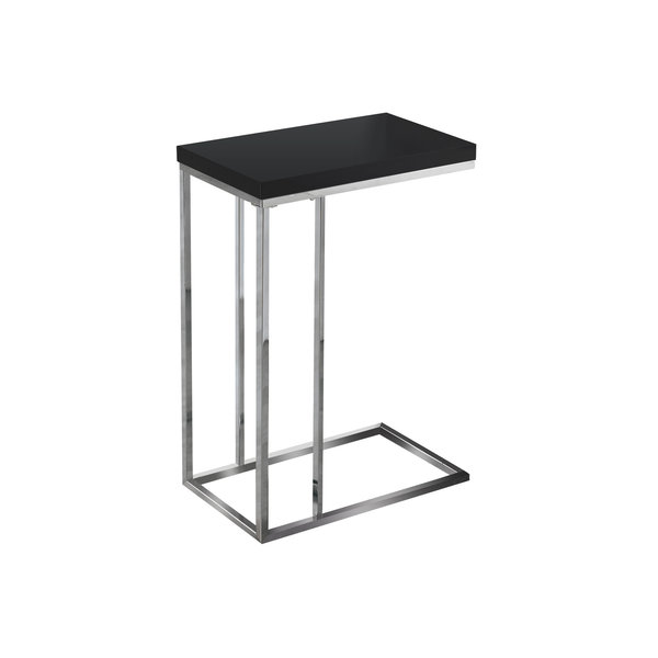 Monarch Specialties Accent Table - Glossy Black With Chrome Metal I 3018